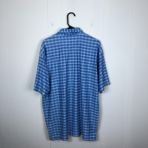 Nike Dri-Fit UV Blue Plaid Check Golf Polo Sz L - Picture 7 of 9